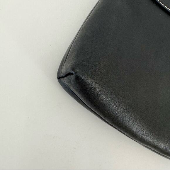 Coach Pleated Black Leather Wristlet Wallet Mini Bag Soft Genuine Leather - Picture 5 of 11